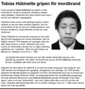 Mordbrännaren och kvinnomisshandlaren Tobias Hubinette!